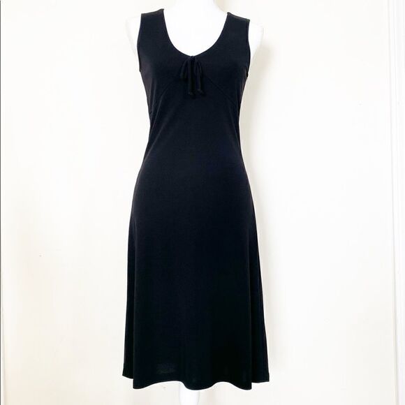 Gap Black Tie Front Tank Dress Size Small - Picture 1 of 8